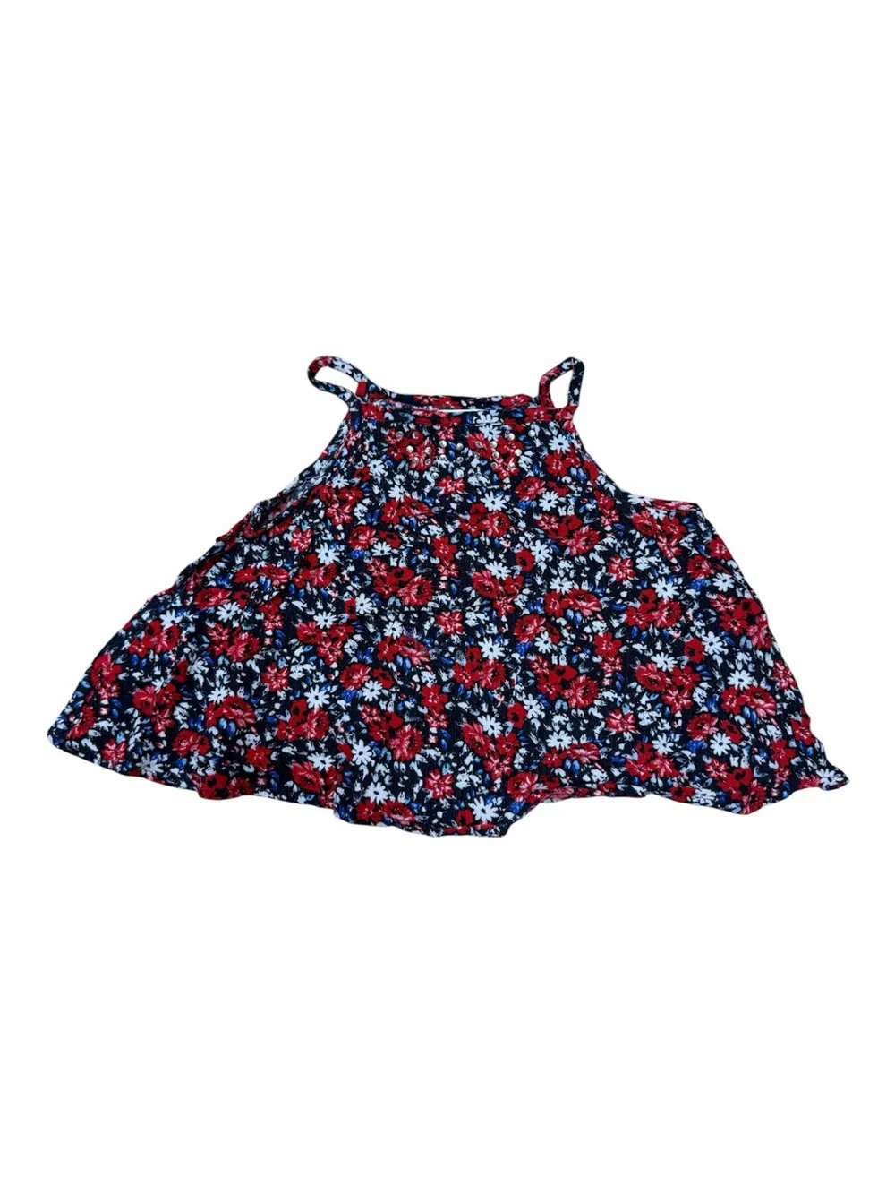 Justice Floral Swing Tank Top Red Blue Black Sleeveless Flowy Summer Girls